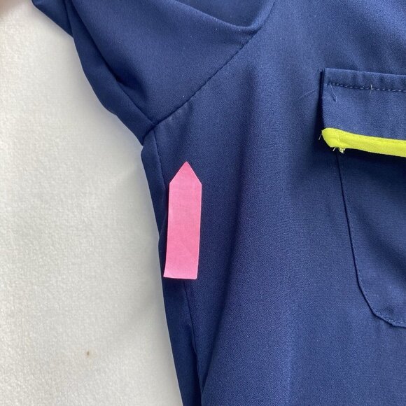 TOBI Semi Sheer Slit Crew Neck Long Sleeve Blouse Women Small Navy Hi-Lo Hem - Picture 2 of 16